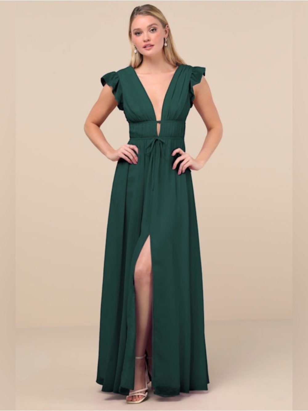 Lulu’s I’m All Yours Maxi Dress in Emerald